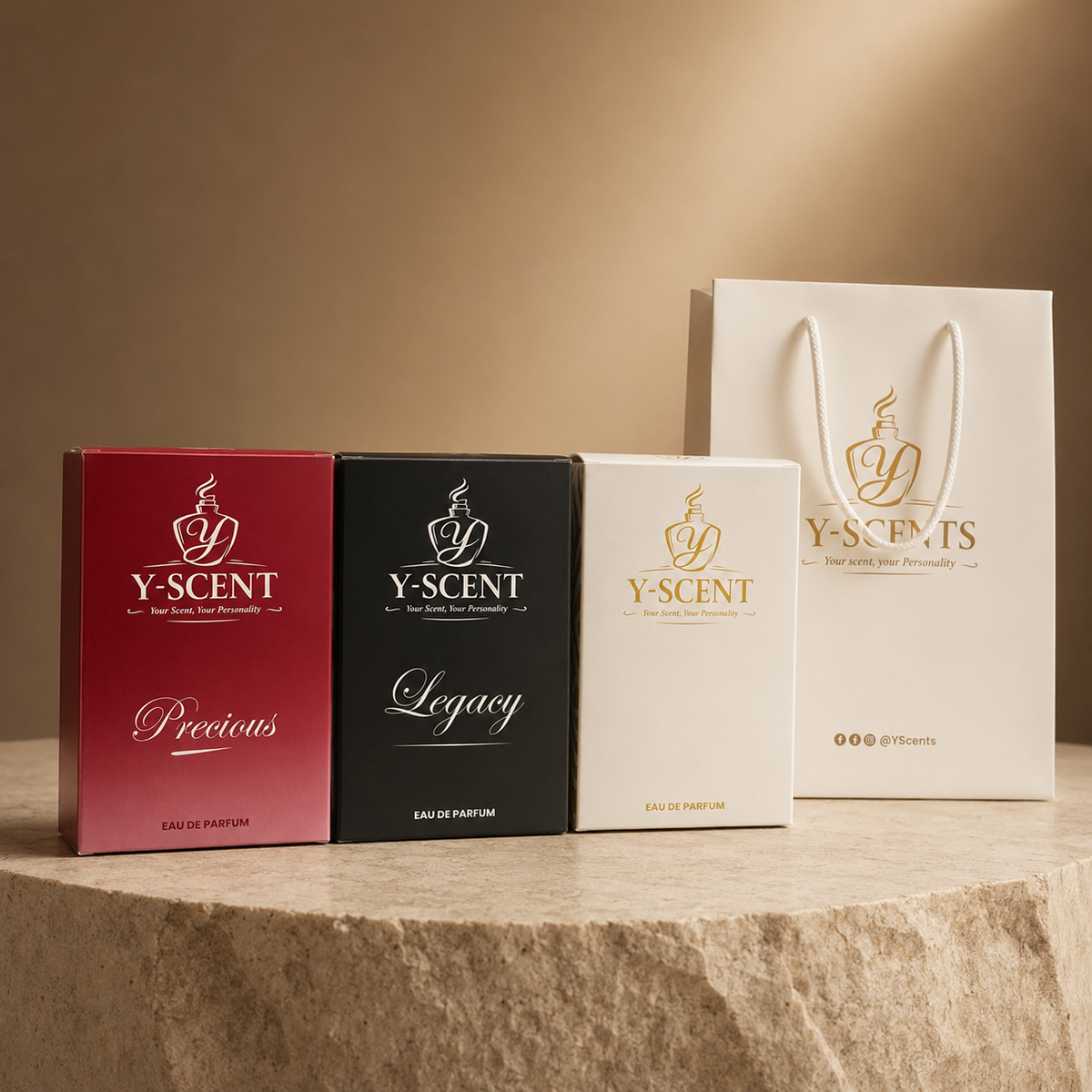 Y-SCENTS fragrances presented together as a complete bundle